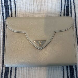 Yves Saint Laurent Cream Leather Clutch